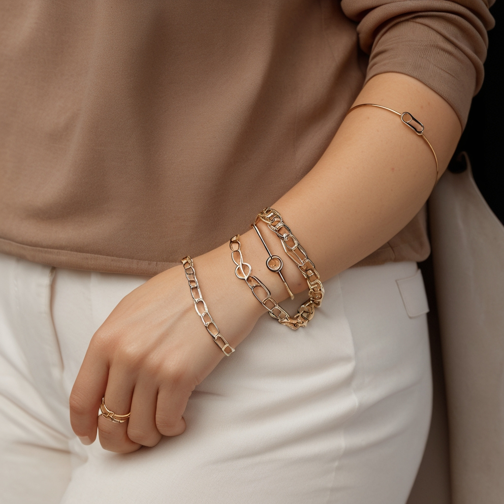 serephina cz paperclip bracelet