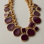 J Crew Raspberry Purple Enamel Link Strand Necklace