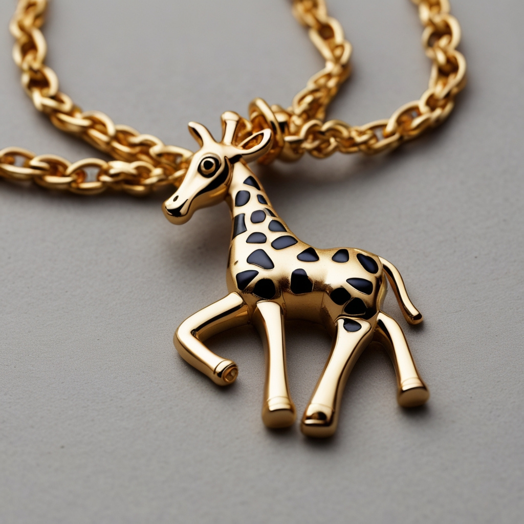 j. crew enamel vintage giraffe charm pendnat chain