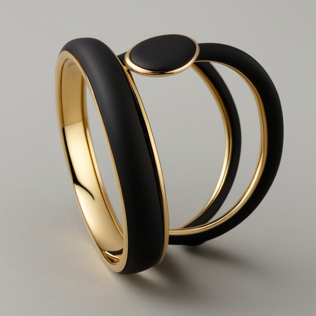marc by marc jacobs black rubber gold end cap bangle