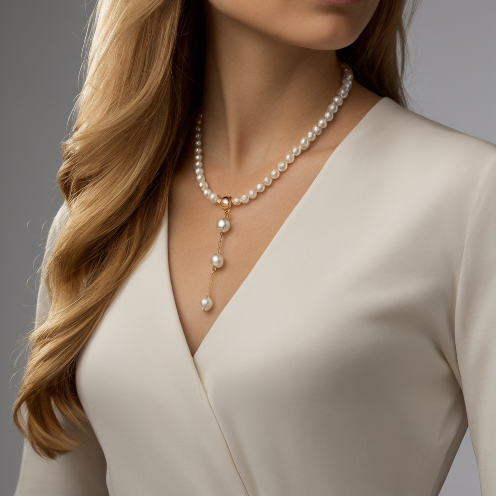 movado short signature pearl women's necklace