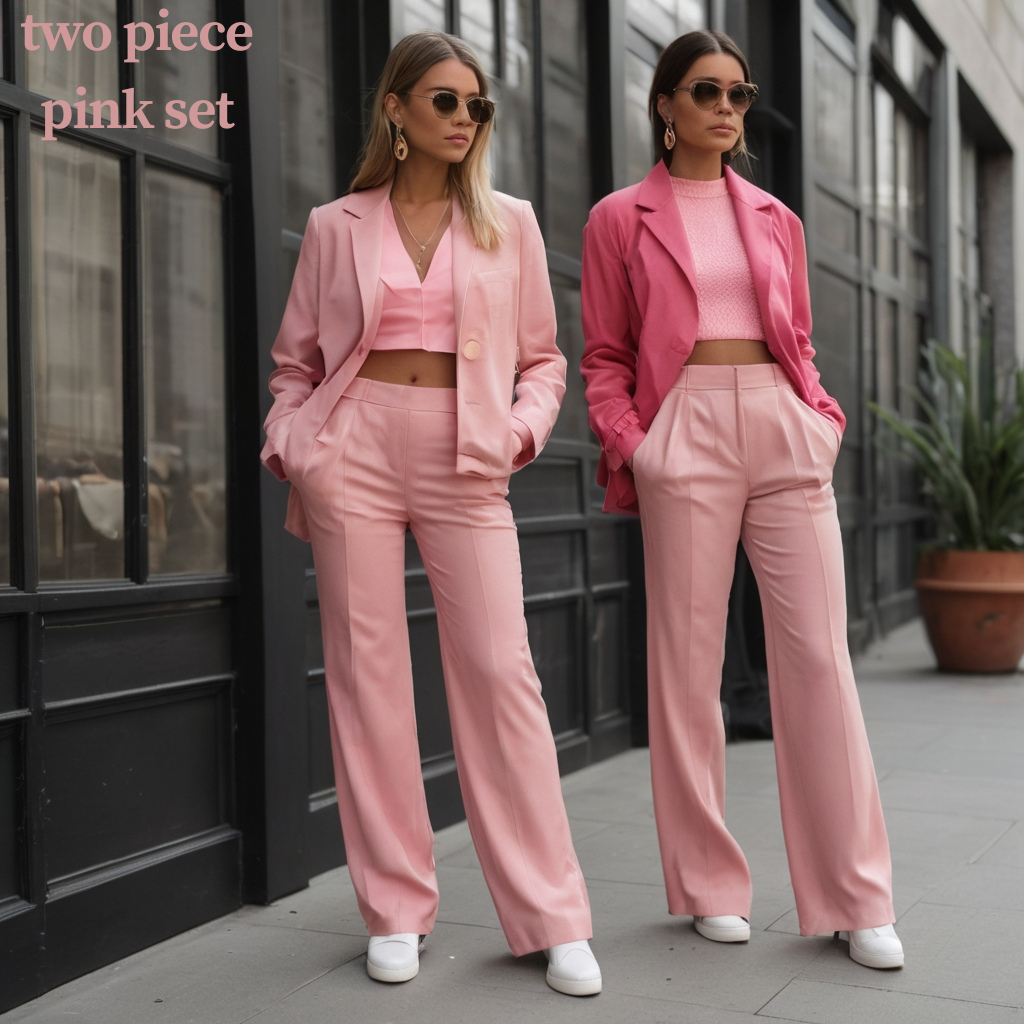 two piece pink set