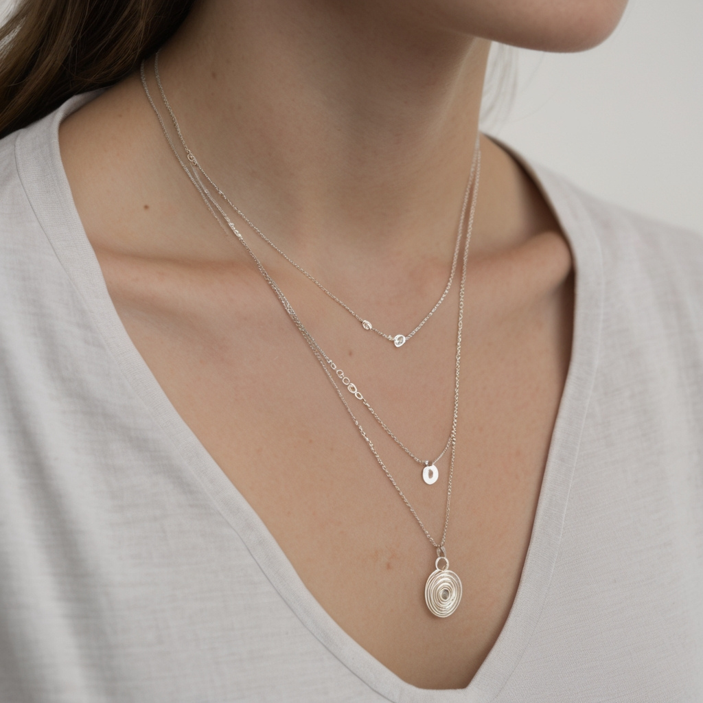 Minimalist silver necklaces